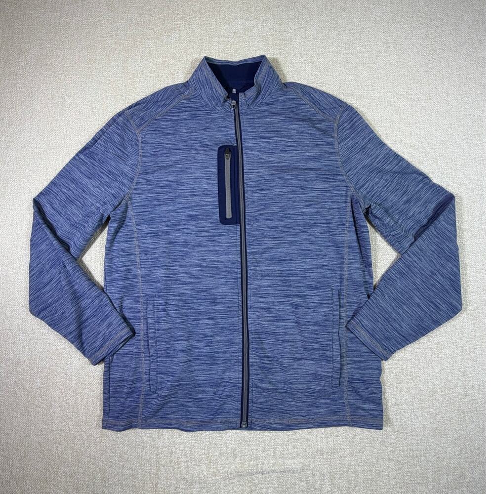 Johnnie-O Mens Medium Blue Lightweight Windbreaker Full Zip Golf Jacket Mens Fit